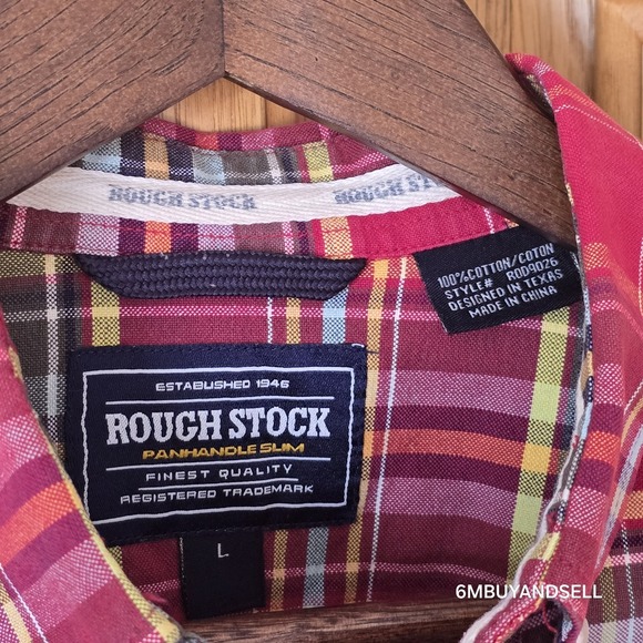 Rough Stock Panhandle Slim Mens Plaid Western Cowboy Shirt Large‎ Colorful - Picture 2 of 11